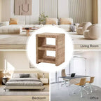 Heinrich 24 Tavolino laterale in corda d'erba stile costiero con due ripiani aperti|ART OF LIVING DESIGNS-NATURAL