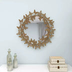 Specchio da parete rotondo 3D in metallo 28x28 a farfalla - Olivia & May