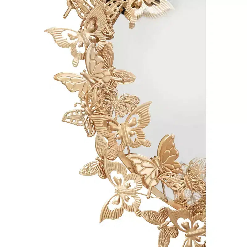 28x28 Metal Butterfly Round 3D Wall Mirror - Olivia & May