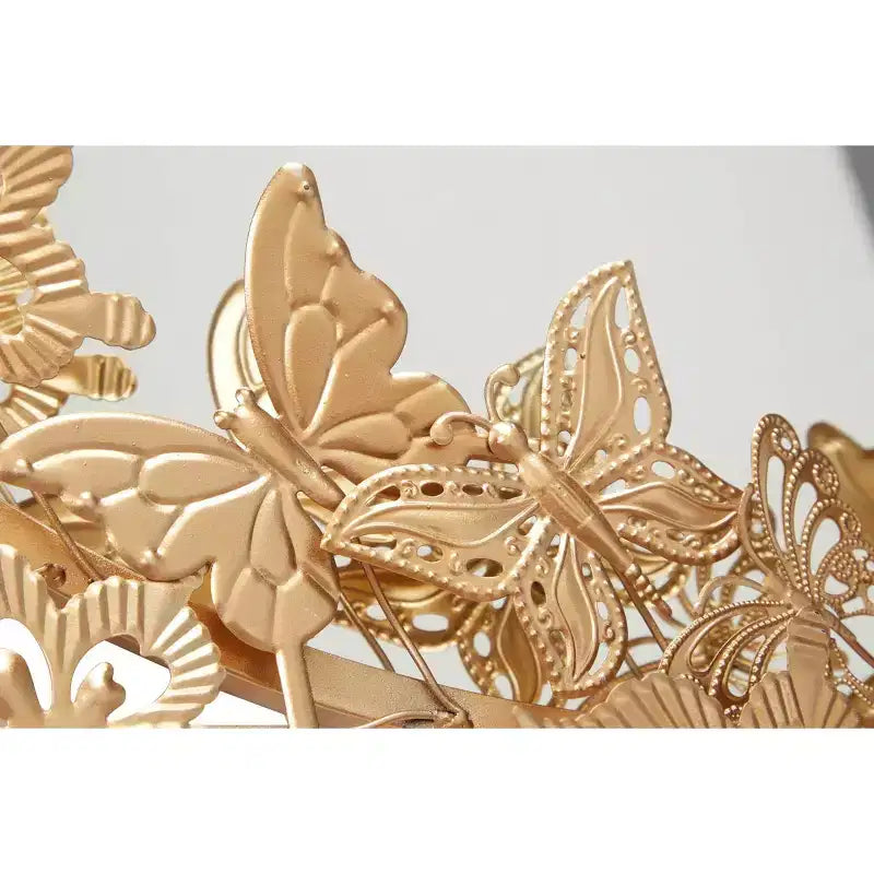 28x28 Metal Butterfly Round 3D Wall Mirror - Olivia & May