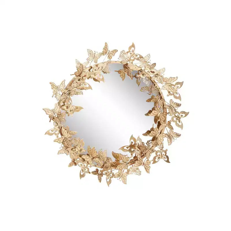 28x28 Metal Butterfly Round 3D Wall Mirror - Olivia & May