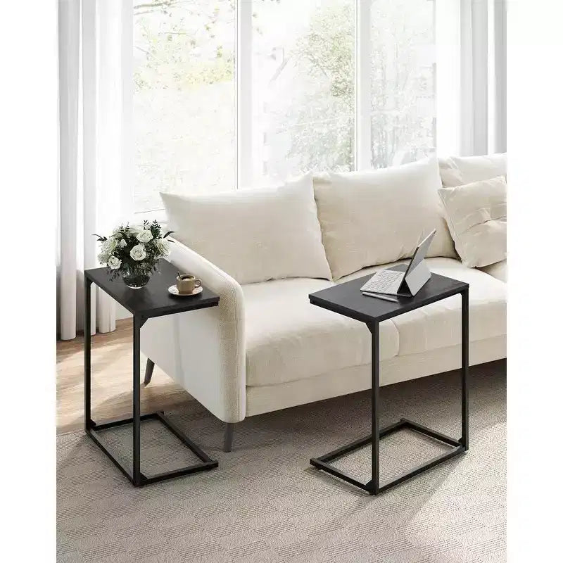 VASAGLE C Shape End Table, Small Coffee Table for Couch Or Sofa